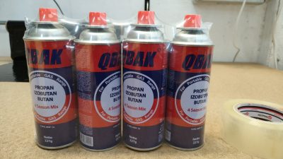 XHC BRICO - Cartuchos de 227gr - Cartucho de GAS BUTANO PORTATIL 277G - QBAK - Packs de Botellas para Camping Gas Portatil u Hornillo Camping Portátil, Cocinal, Infernillo, Fogareiro (4 Botellas) - Imagen 2