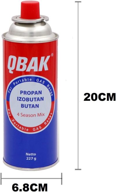 XHC BRICO - Cartuchos de 227gr - Cartucho de GAS BUTANO PORTATIL 277G - QBAK - Packs de Botellas para Camping Gas Portatil u Hornillo Camping Portátil, Cocinal, Infernillo, Fogareiro (4 Botellas) - Imagen 3