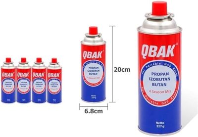 XHC BRICO - Cartuchos de 227gr - Cartucho de GAS BUTANO PORTATIL 277G - QBAK - Packs de Botellas para Camping Gas Portatil u Hornillo Camping Portátil, Cocinal, Infernillo, Fogareiro (4 Botellas) - Imagen 4