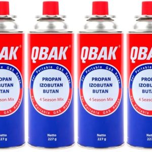 XHC BRICO - Cartuchos de 227gr - Cartucho de GAS BUTANO PORTATIL 277G - QBAK - Packs de Botellas para Camping Gas Portatil u Hornillo Camping Portátil, Cocinal, Infernillo, Fogareiro (4 Botellas)