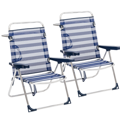 2 Sillas de Playa Plegable - Reclinable con Asas - Varios Colores