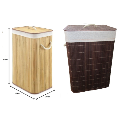 Cesto de bambú rectangular - Diseño plegable - Desmontable y Lavable - Imagen 2