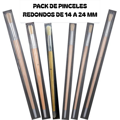 Pack de Pinceles de Madera Redondos - Imagen 5