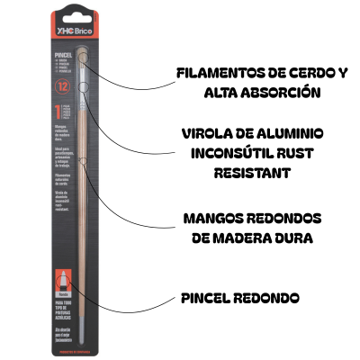 Pack de Pinceles de Madera Redondos