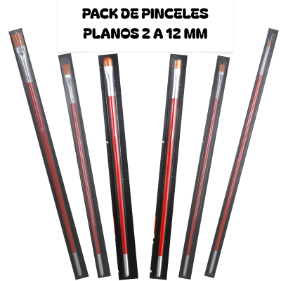 Pack de Pinceles Planos Rojos - Imagen 3