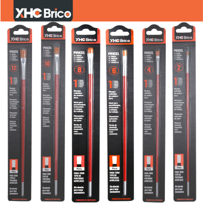 Pack de Pinceles Planos Rojos - Imagen 2