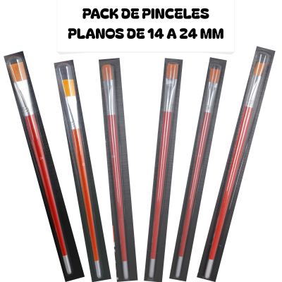 Pack de Pinceles Planos Rojos - Imagen 5